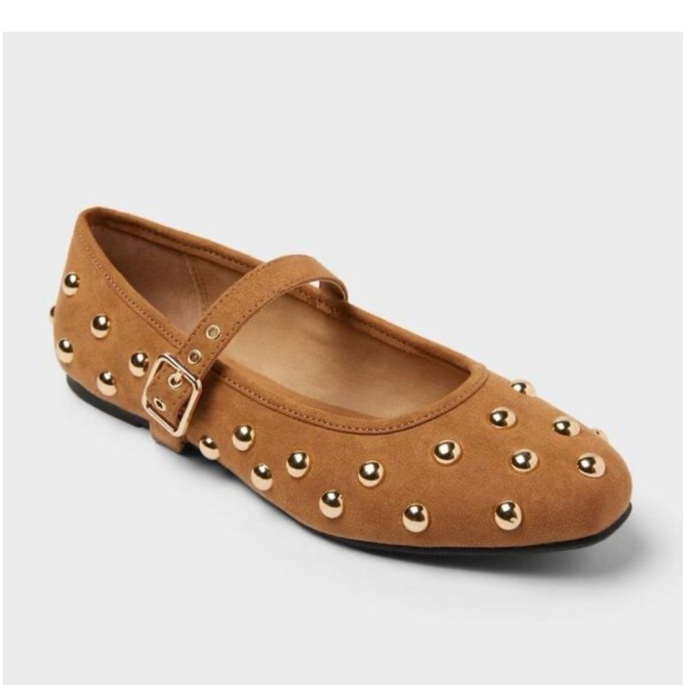 Universal Thread Faux Suede Memory Foam Cognac Memory Foam Mary Jane sz 7.5 NWT